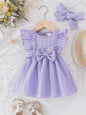 Schattige Zomerjurk Blauw voor Baby Meisjes met Ruches en Strik - 0-3 Jaar