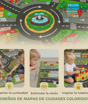 Educatief Kinderkleed Stad met Wegen - Antislip Speelkleed voor Urenlang Plezier