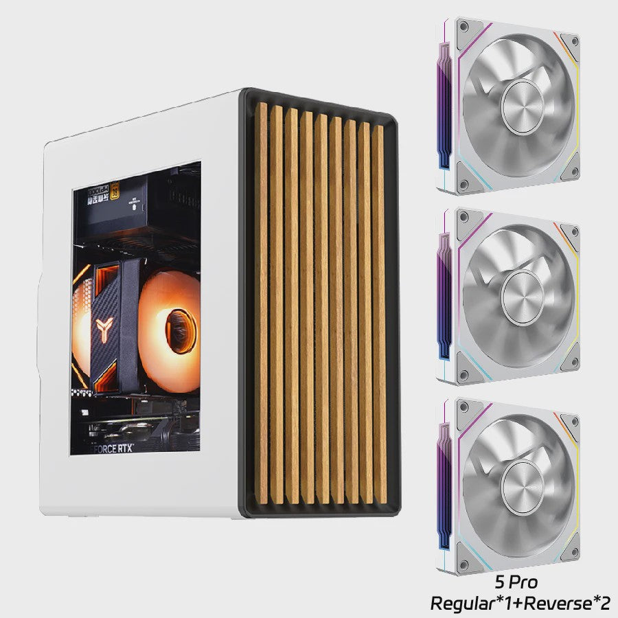 WJCOOLMAN Craftsman 3 PC Case: Stijlvolle Transparante Behuizing met Houten Accenten voor Desktop & Gaming