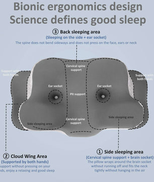 Ergonomisch Memory Foam Kussen met IJs Zijde - Nekondersteuning & Ademend