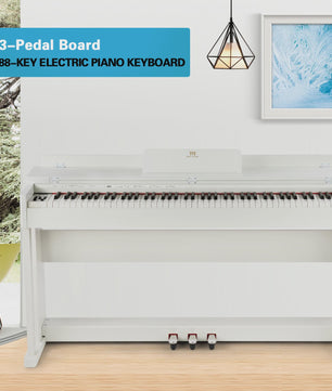 MUSTAR Digitale Piano 88 Toetsen met Hammer Mechaniek & 3 Pedalen - Zwart Houtoptiek