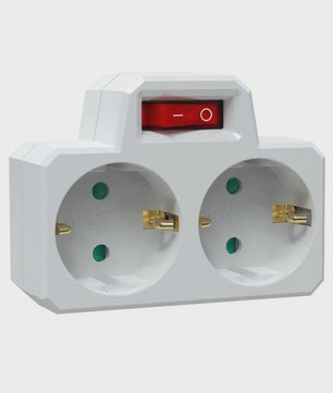 Dubbele Stekkerdoos Adapter met Aan/Uit Schakelaar - Compact & Veilig