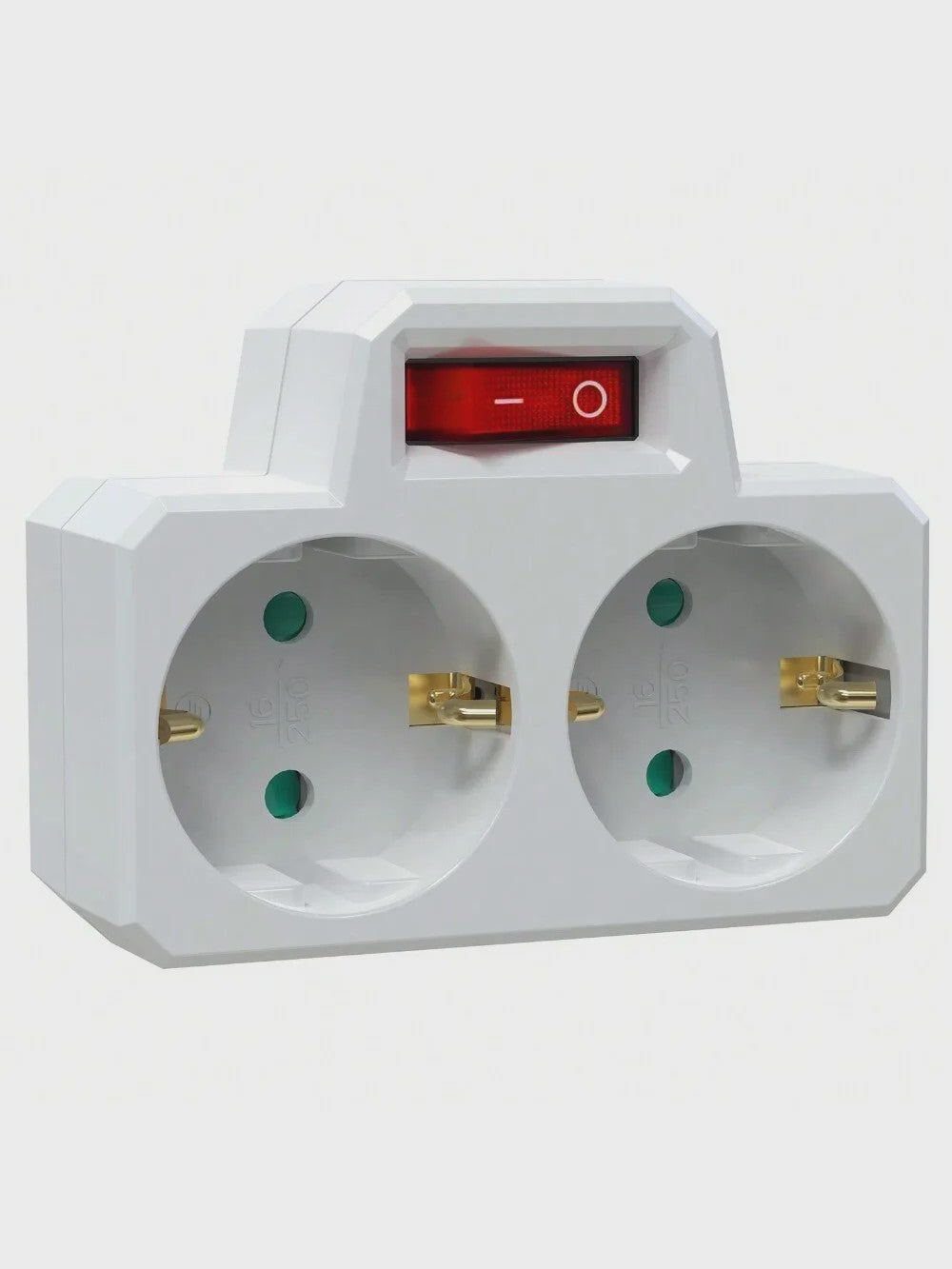 Dubbele Stekkerdoos Adapter met Aan/Uit Schakelaar - Compact & Veilig