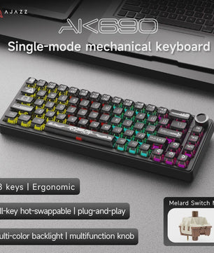 AJAZZ AK690 Mechanisch Gaming Toetsenbord - 68 Keys, Hot-Swap, USB, RGB Verlichting