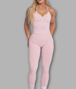 Dames Sportset: Backless Tanktop & Scrunch Seamless Legging