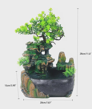 Desktop Waterval Fontein met LED Verlichting & Vernevelaar - Feng Shui Bureau Decoratie