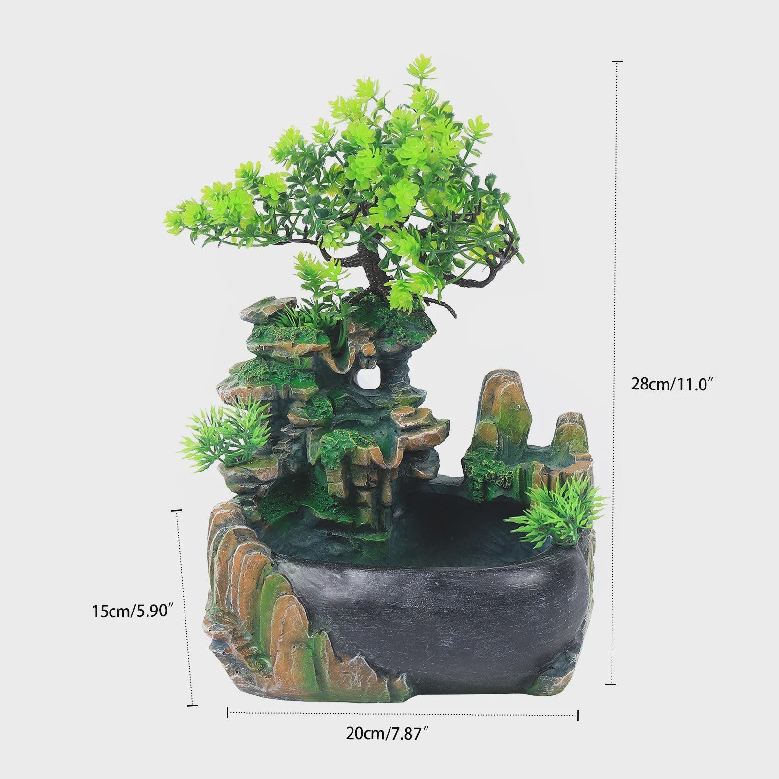 Desktop Waterval Fontein met LED Verlichting & Vernevelaar - Feng Shui Bureau Decoratie