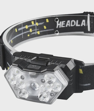 Krachtige 9 LED Hoofdlamp met USB Opladen en Bewegingssensor - Ideaal voor Camping, Vissen en Werk