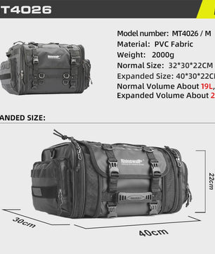 Rhinowalk Motor Bagage Tas - Waterdicht & Uitbreidbaar (19L-80L)