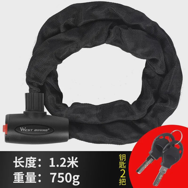 WEST BIKING Fiets Ketting Anti-diefstal Sluiting - Stevig Staal & Duurzaam