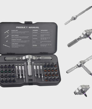 74-delige Ratel Schroevendraaierset met T-Handvat - Magnetisch Precisie Bit Kit voor Reparatie