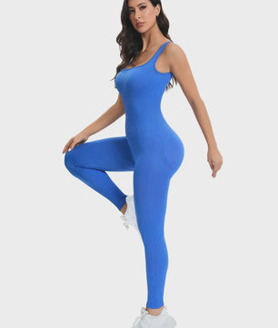 Naadloze Ribbed Jumpsuit voor Dames - Perfect voor Yoga & Workout