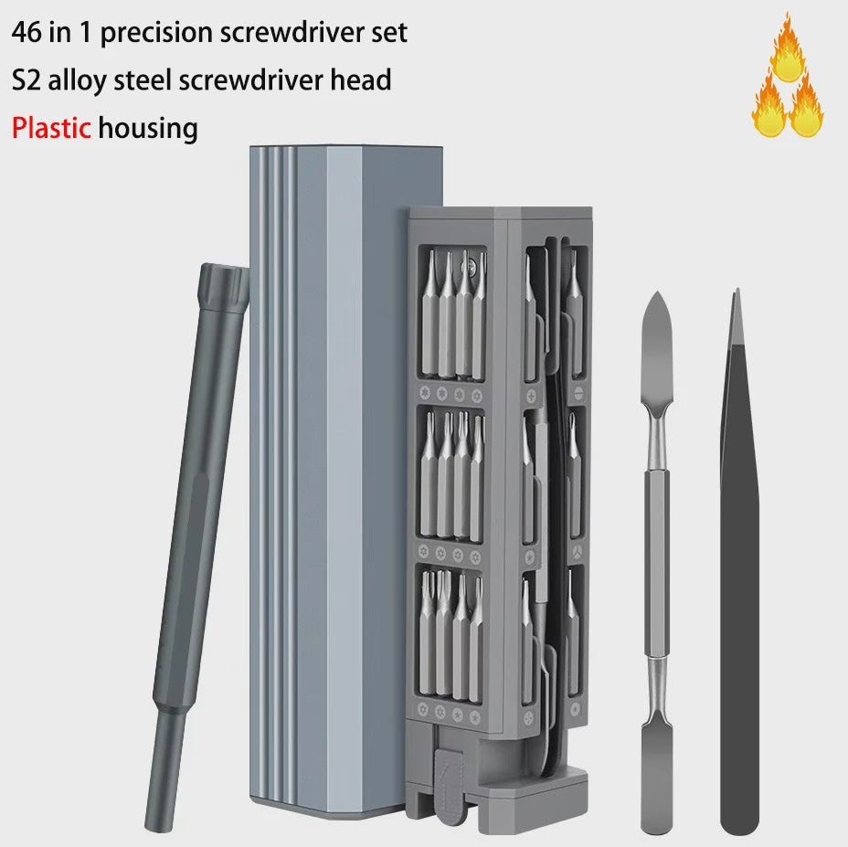 Multifunctionele Precisie Schroevendraaier Set 46-in-1 voor Telefoon, Laptop & Elektronica Reparatie