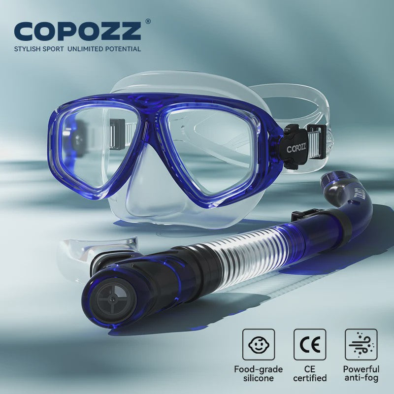 COPOZZ Professioneel Duikmasker & Snorkelset - Anti-condens, Gehard Glas