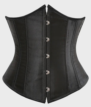 Dames Satin Corset Bustier met Vetersluiting - Steampunk Taille Shaper