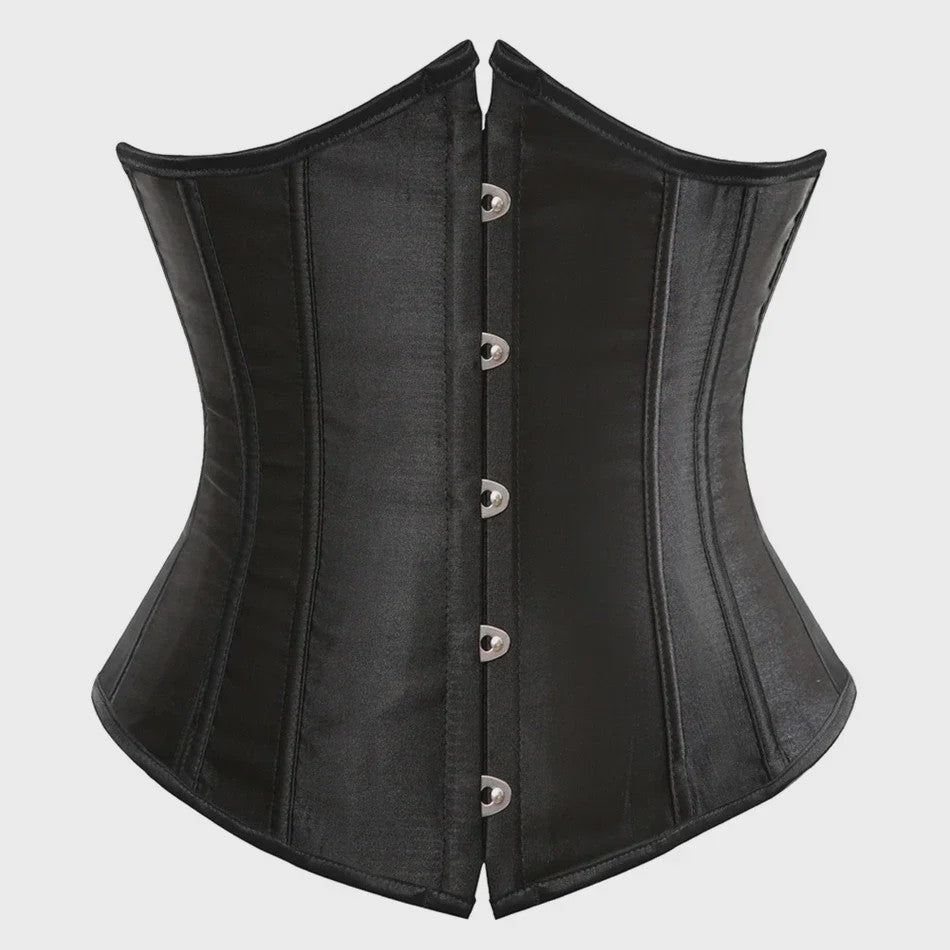 Dames Satin Corset Bustier met Vetersluiting - Steampunk Taille Shaper