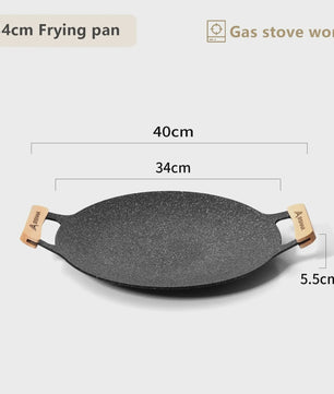 BISINNA 34cm Grill Pan - Anti-aanbak BBQ Pan voor Buiten & Keuken