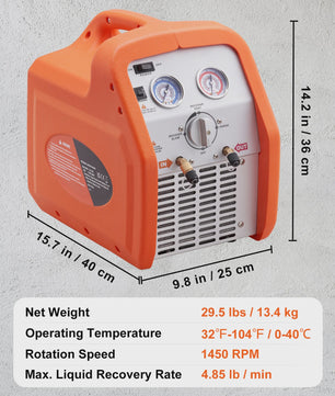Professionele Koelmiddel Herstelmachine 3/4 HP - Draagbaar & Efficiënt voor HVAC en Auto Airconditioning
