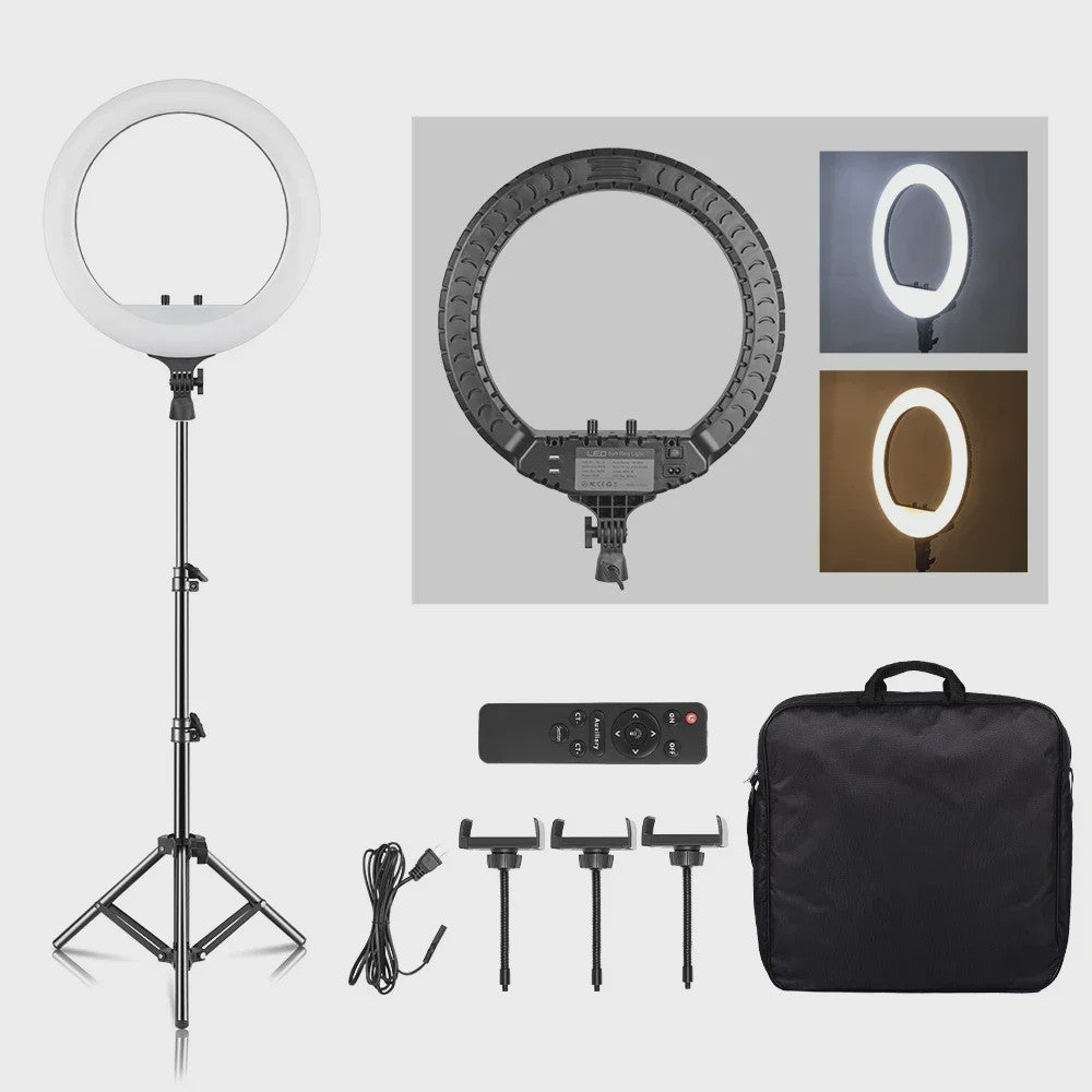 18 Inch Ring Light LED Lamp met Verstelbaar Statief & Telefoonhouder voor YouTube, Foto & Studio
