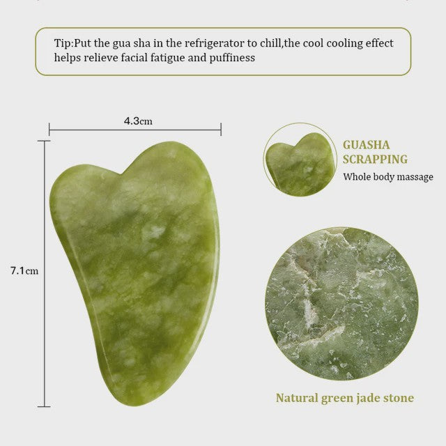 Gua Sha Jade Roller & Schraper Set - Gezichts- en Lichaamsmassage voor Huidverbetering