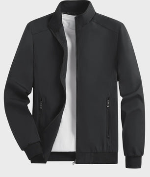 Heren Casual Bomberjack Lente/Herfst - Dunne, Effen Kleur Jas met Opstaande Kraag