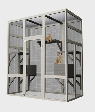 Grote Kattenren (Catio) 70'' - Waterdicht, UV-Beschermd, met Rustboxen en Platforms