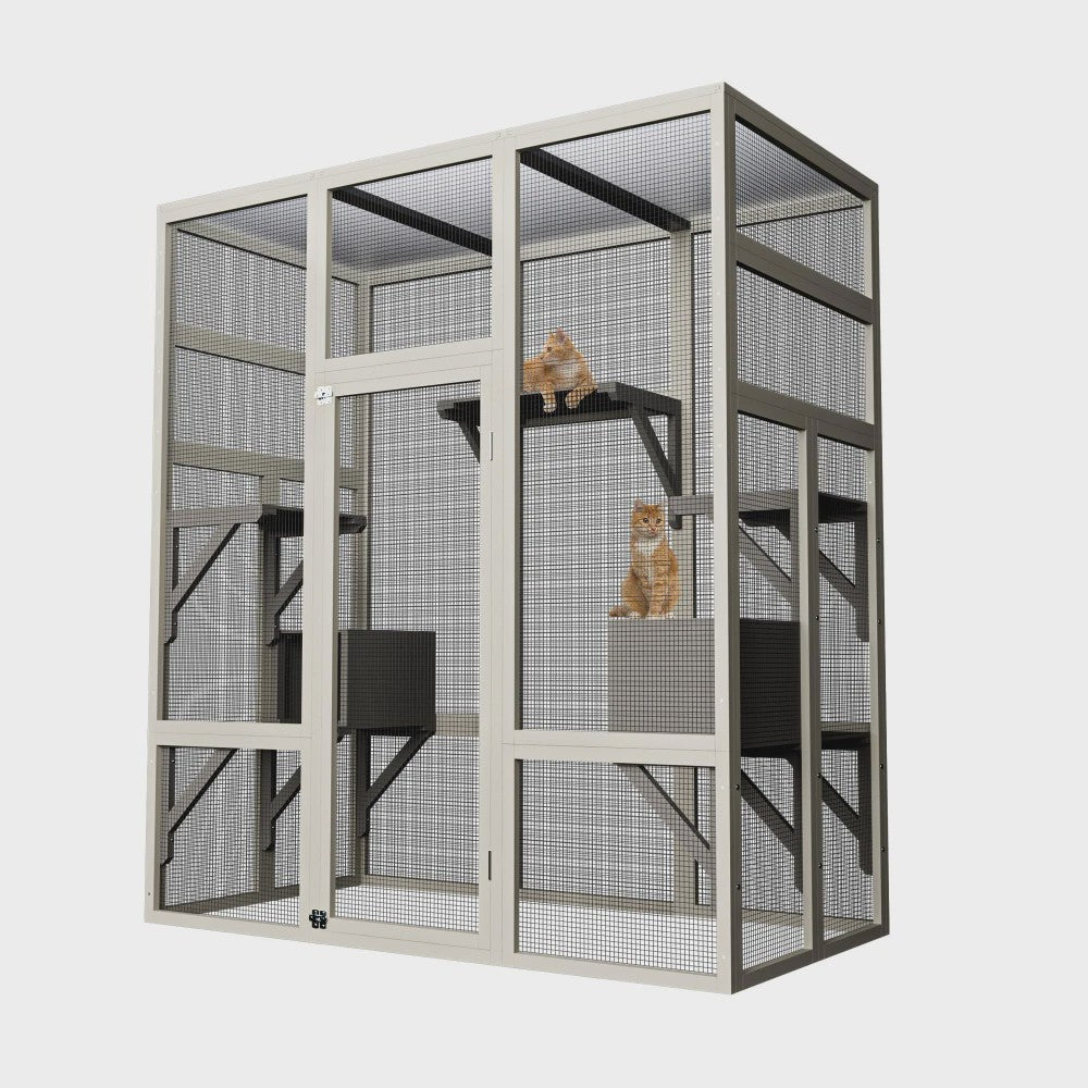 Grote Kattenren (Catio) 70'' - Waterdicht, UV-Beschermd, met Rustboxen en Platforms