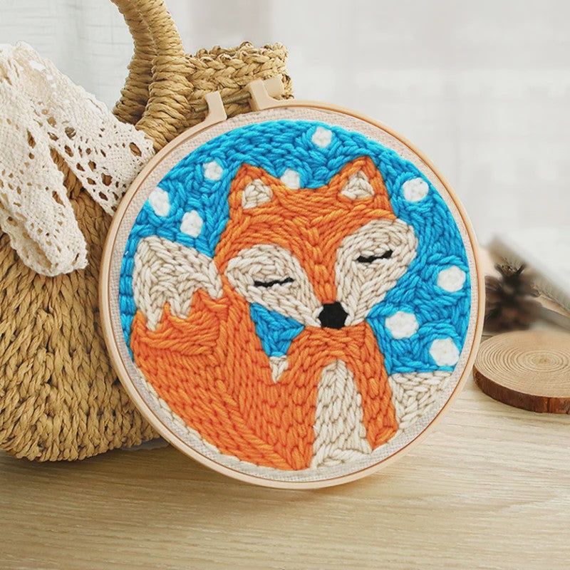 DIY Punch Needle Kit voor Beginners - Schattig Dier & Giraffe Borduurset met Borduurring
