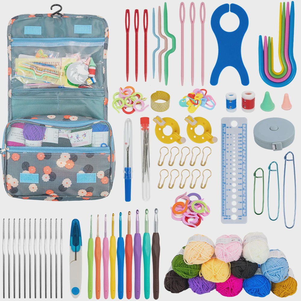 Complete Haak- en Breiset met Opbergtas: Ergonomische Haken, Naalden & Accessoires