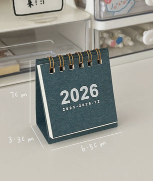 Mini Bureaukalender 2026 - Creatieve Spiraalgebonden Kalender voor Bureau Decoratie & Kantoor