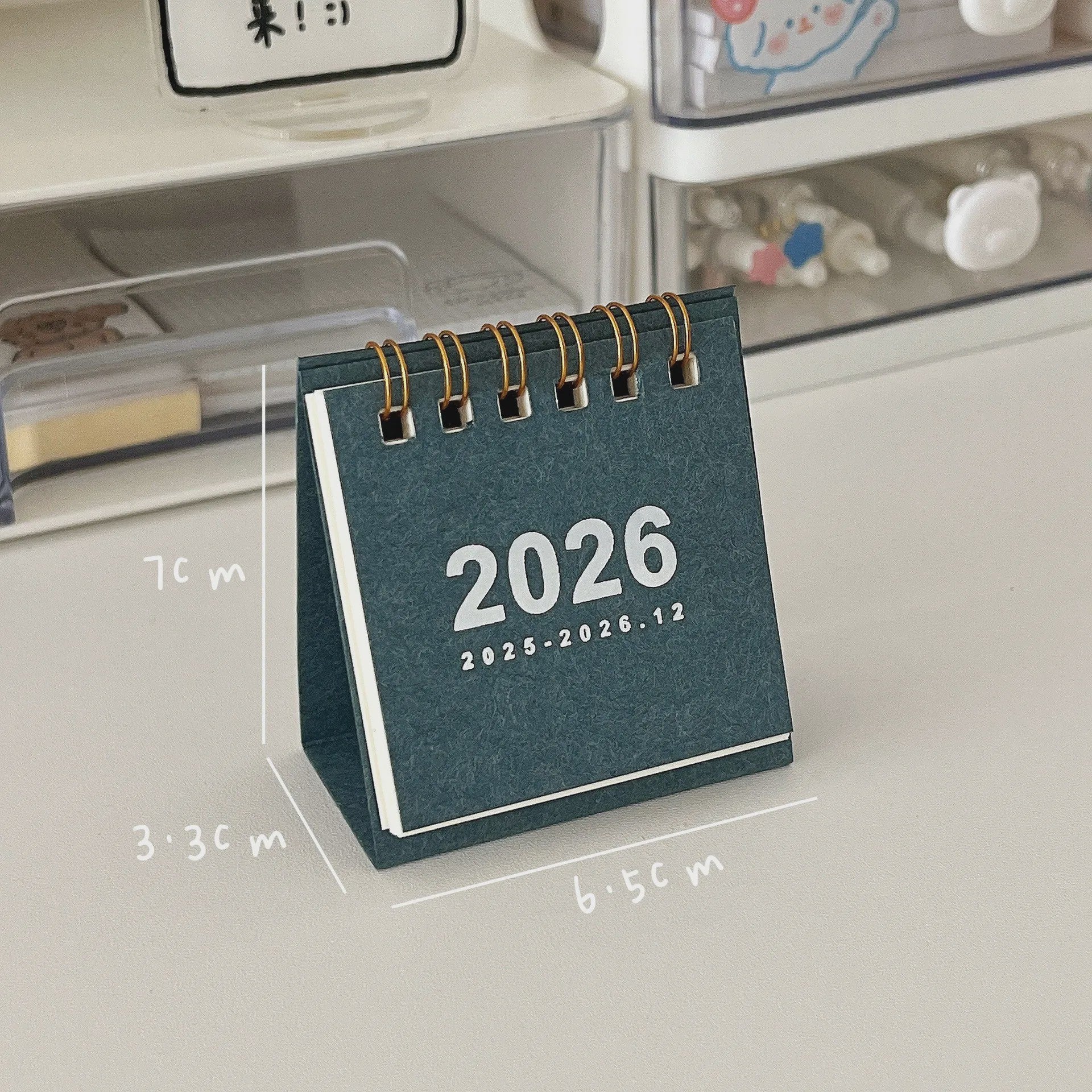 Mini Bureaukalender 2026 - Creatieve Spiraalgebonden Kalender voor Bureau Decoratie & Kantoor