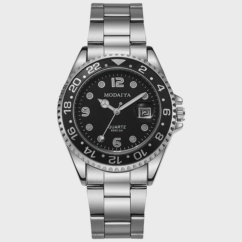 Luxe Herenhorloge met Datum - Stijlvol & Sportief Quartz Polshorloge van Roestvrij Staal