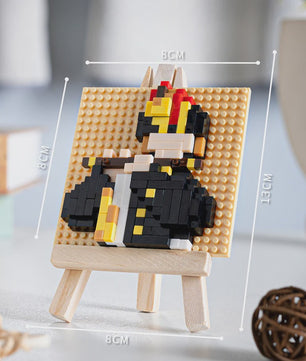 Pixel Art Bouwstenen: Iconische Schilderijen met Houten Ezel - Educatief Speelgoed & Decoratie