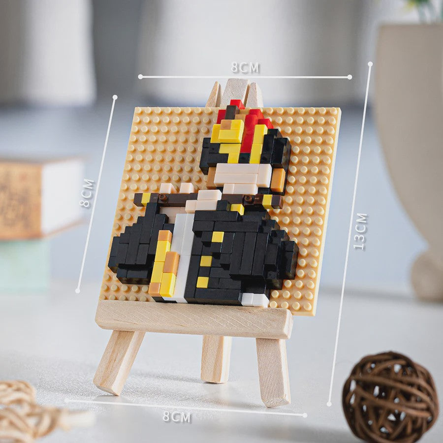 Pixel Art Bouwstenen: Iconische Schilderijen met Houten Ezel - Educatief Speelgoed & Decoratie