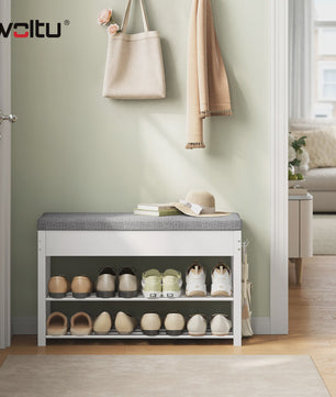WOLTU Schoenenbank met Opbergruimte en Zitkussen - 80x50x30cm