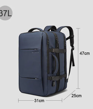 BANGE Heren Rugzak - Waterdicht, Uitbreidbaar, 17.3" Laptopvak, Grote Capaciteit voor Reizen & Wandelen