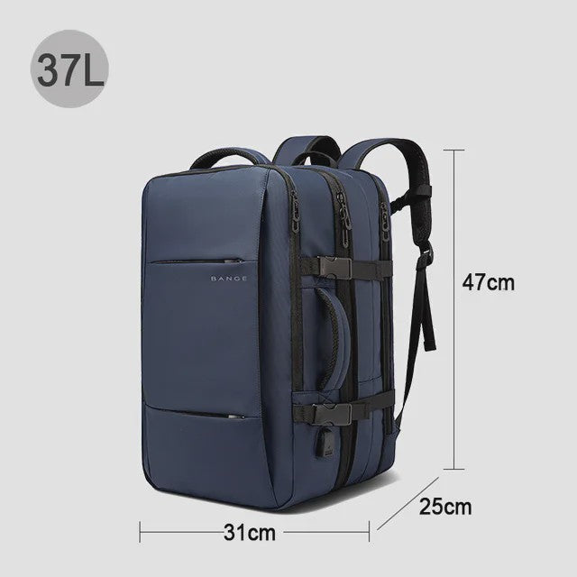 BANGE Heren Rugzak - Waterdicht, Uitbreidbaar, 17.3" Laptopvak, Grote Capaciteit voor Reizen & Wandelen