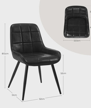 Set van 2 Ergonomische Velvet Eetkamerstoelen - Scandinavisch Design