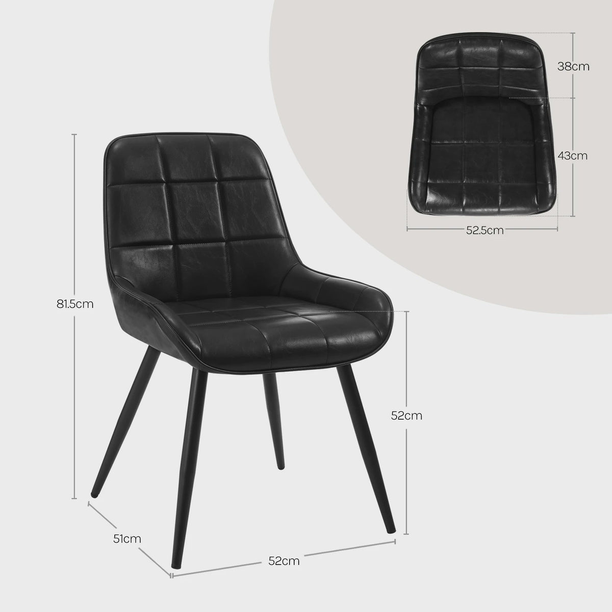 Set van 2 Ergonomische Velvet Eetkamerstoelen - Scandinavisch Design