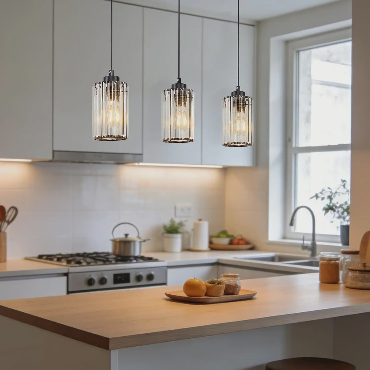Moderne Kristallen Hanglamp voor Eettafel, Woonkamer & Keuken - E27 Fitting
