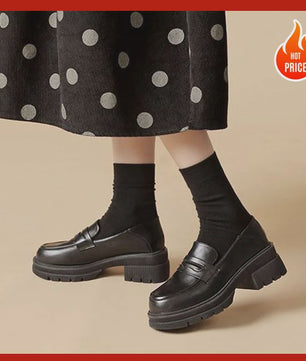 Dames Platform Loafers - Britse Stijl, Comfortabel & Modieus voor Dagelijks Gebruik