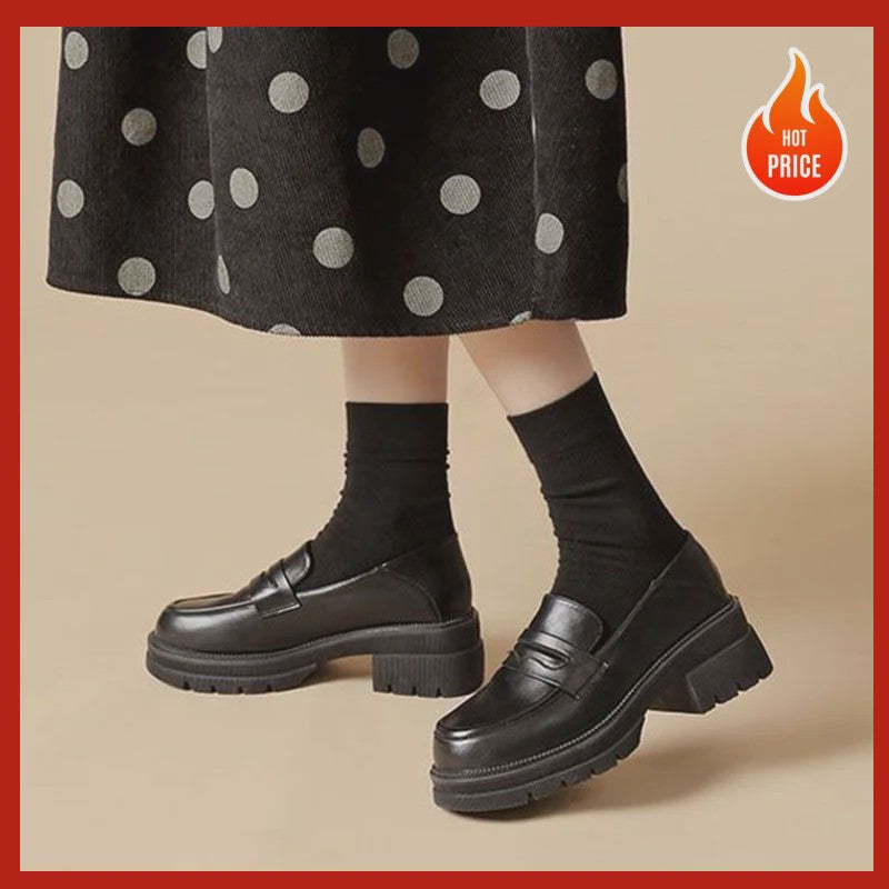 Dames Platform Loafers - Britse Stijl, Comfortabel & Modieus voor Dagelijks Gebruik