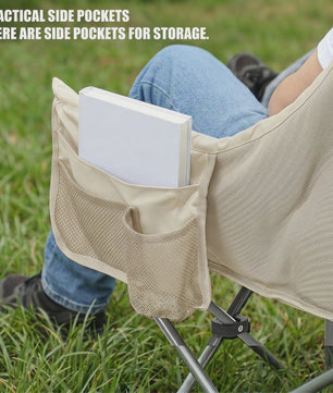 Dubbele Camping Sofa Stoel - Opvouwbaar 2 Persoons Outdoor Loveseat met Dikke Vulling & Stevig Frame