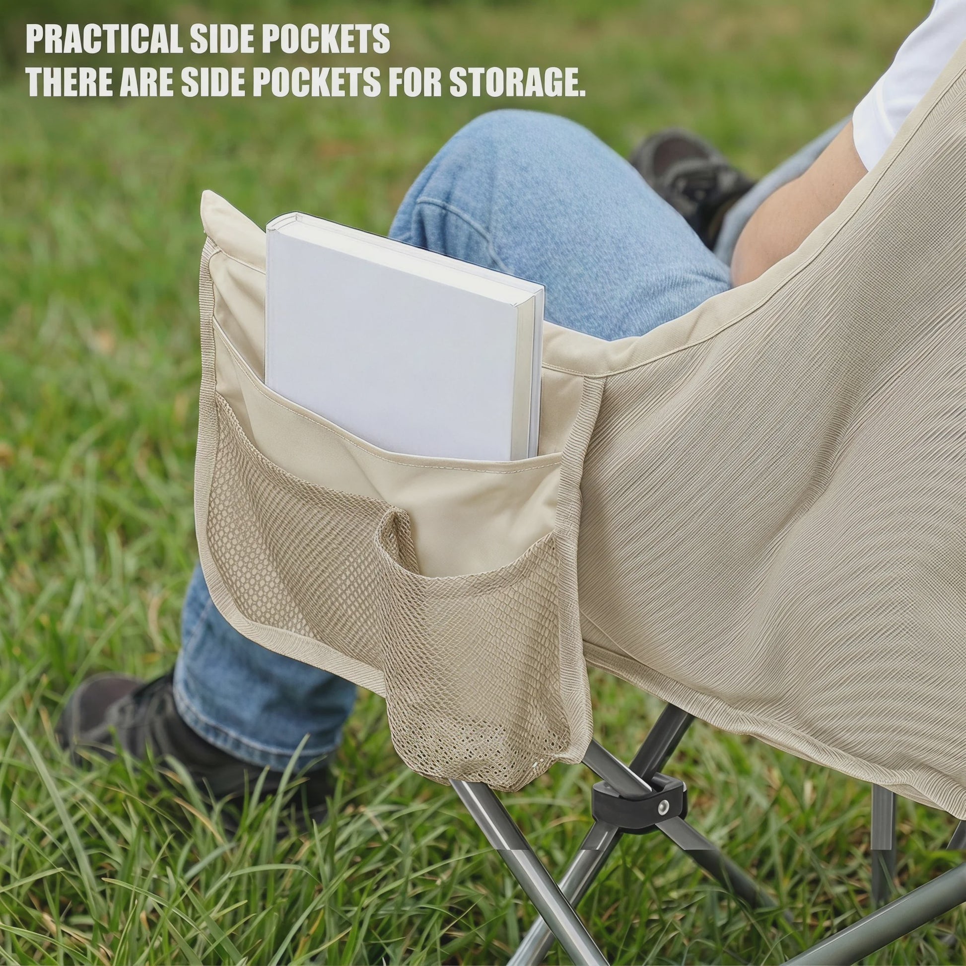 Dubbele Camping Sofa Stoel - Opvouwbaar 2 Persoons Outdoor Loveseat met Dikke Vulling & Stevig Frame