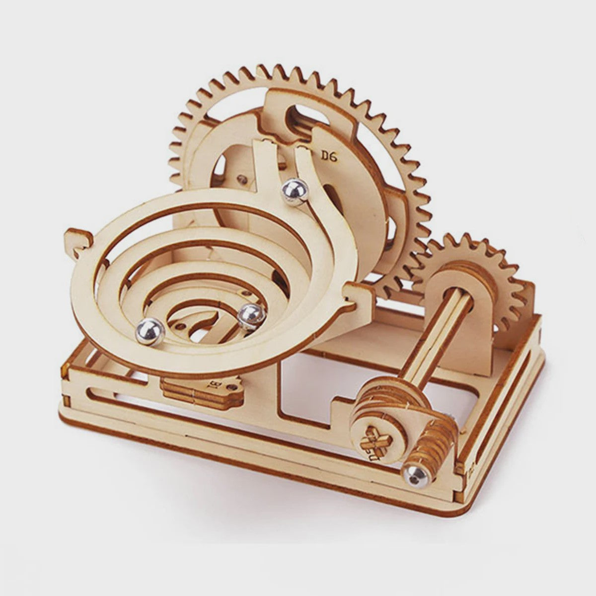 Houten 3D Puzzel: Spiraal Marble Run Modelbouw Kit voor Volwassenen en Tieners