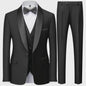 Stijlvolle Zwarte Heren 3-Delige Blazer Set: Kostuum met Pantalon & Vest - Slim Fit voor Bruiloft & Feest