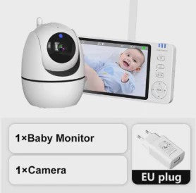 5 Inch Babyfoon met Camera, Video Baby Monitor met Temperatuursensor en Nachtlampje
