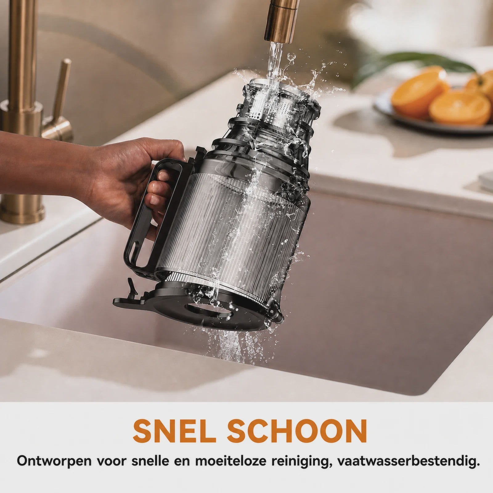 Krachtige Slow Juicer met 200W Motor en Extra Brede Opening - BPA-Vrij