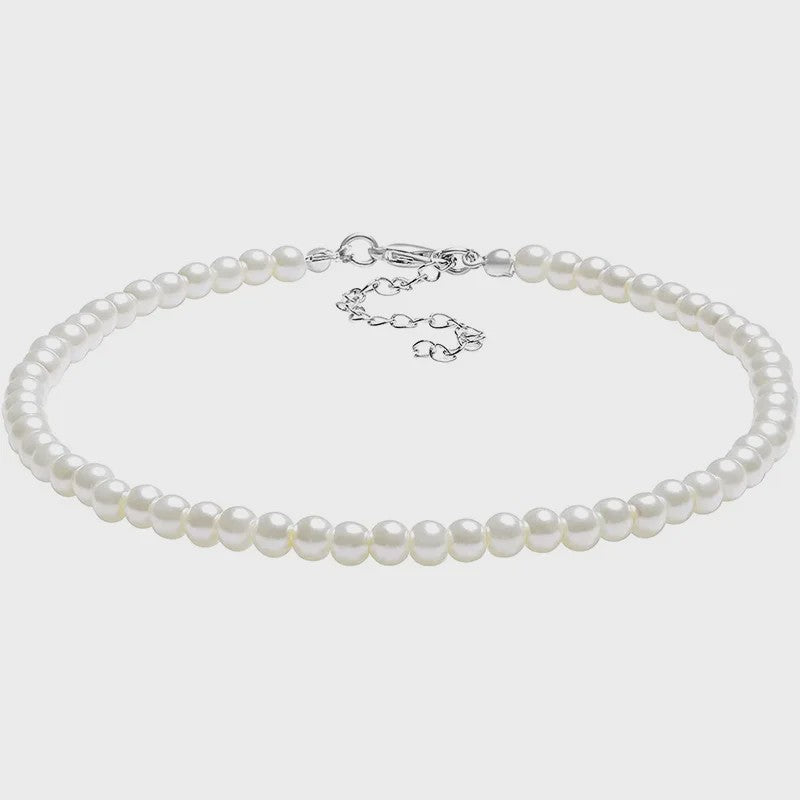 Elegante Multi-Rij Parel Choker Ketting - Handgemaakt Vintage Sieraad