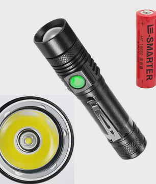 E-Smarter U518 Oplaadbare Zaklamp met Telescopische Zoom & Low Battery Indicator